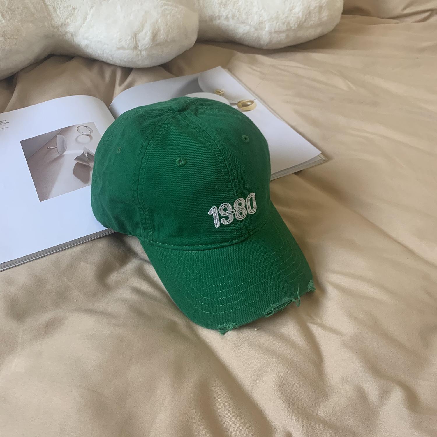 

Кепка с загнутыми полями детская бейсболка летняя тонкая 1980 мягкий верх маленькая кепка мужская 2024 новый модный Adjustable зелёный