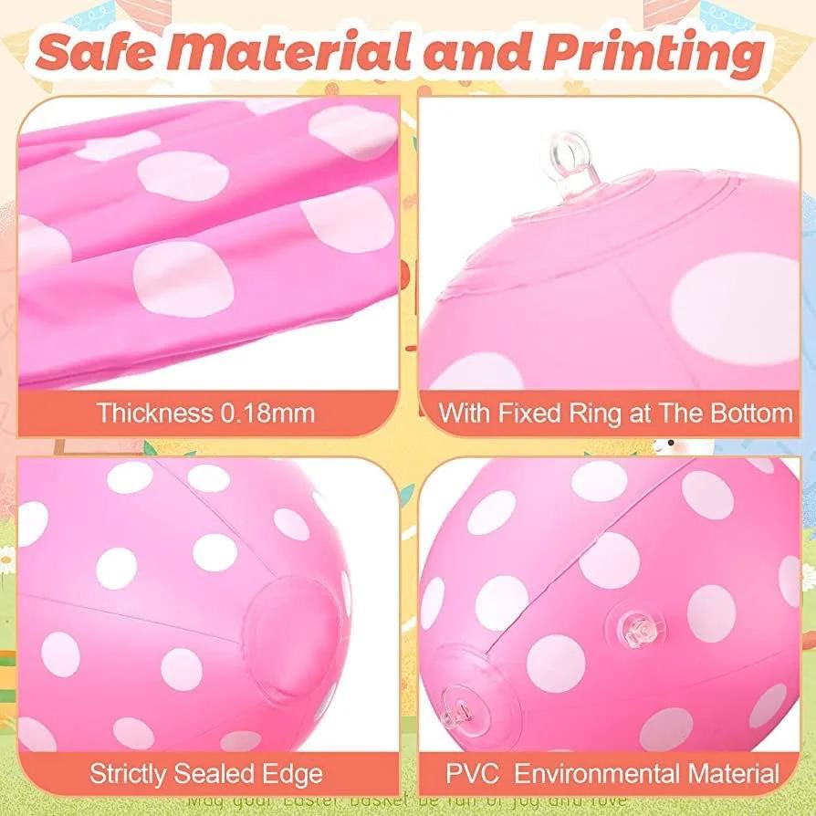 16 Inch Easter Inflatable Egg Balloon Outdoor Decoration Yard Blow Up Decor for Holiday Home Party Celebration and Festive Event