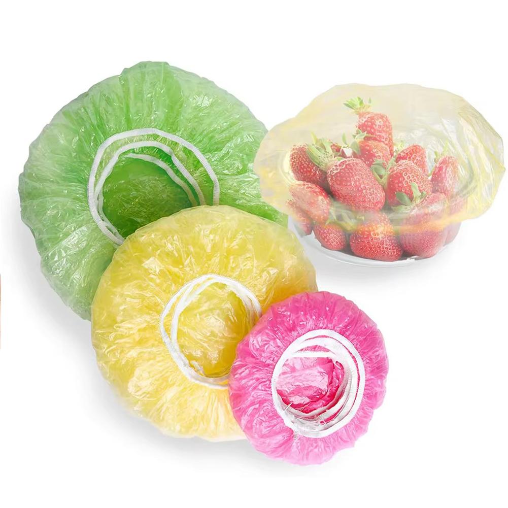 60pcs Colorful Elastic Food Storage Covers, Reusable Fitted Bowl Covers Great,Translucent Stretchy Plate Cover For Restaurant