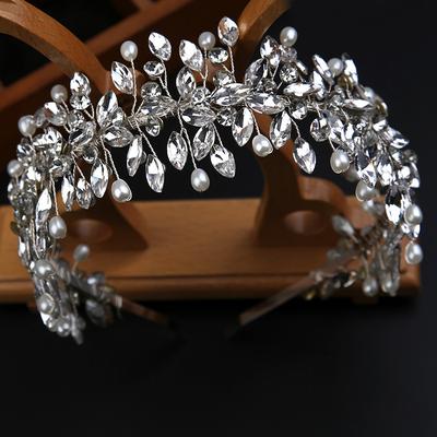 Handmade Rhinestone Headband Female Wedding Photo Bridal Tiara Wedding Dress Crown Accessories Forest Princess Style Hair Accessories