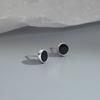 Zinc Zinc Alloy Delicate Black Agate Stud Earring Fashion Jewelry Korean Style Earrings Earrings for Men