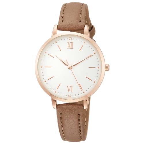 

Fieldwork Aves Analog Watch, Thin, Nickel-Free Leather Strap, White Dial, Women s, Gray, ASS148-6