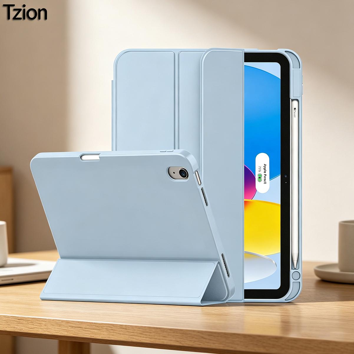 Hülle für iPad(A16) 11./10. Generation 11/10,9 Zoll /,Auto-Sleep/Wake Schlanke Tri-Fold Hülle mit Stifthalter, Weiche TPU-Rückseite iPad 10th 10.9inch