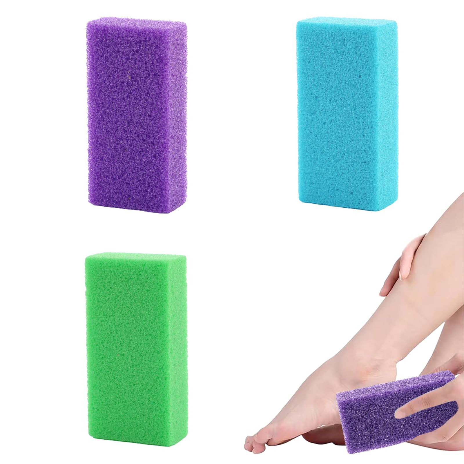 

RICISUNG Натуральная пемза для ухода за ногами от мозолей, пемза для пяток, отшелушивающее средство для ухода за ногами для и потрескавшихся, многоразового использования (Набор 3) - Снятие,