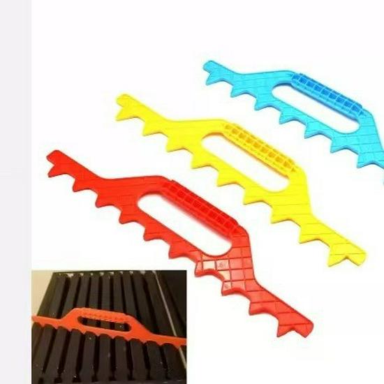 Beehive Brood Frame Rake - Plastic Card Strip for Honey Bee Beekeeping, 3 Colors, Fits 9 or 10 Frames