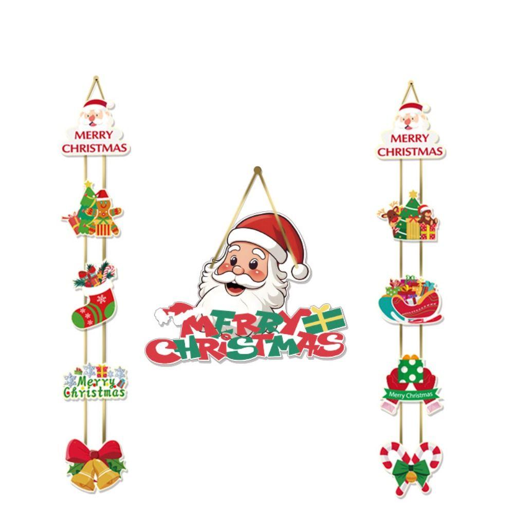 Traditional Design Christmas Door Decorations Hanging Sign Paper Merry Christmas Door Hanger Holiday Welcome Hanging Decor Doors