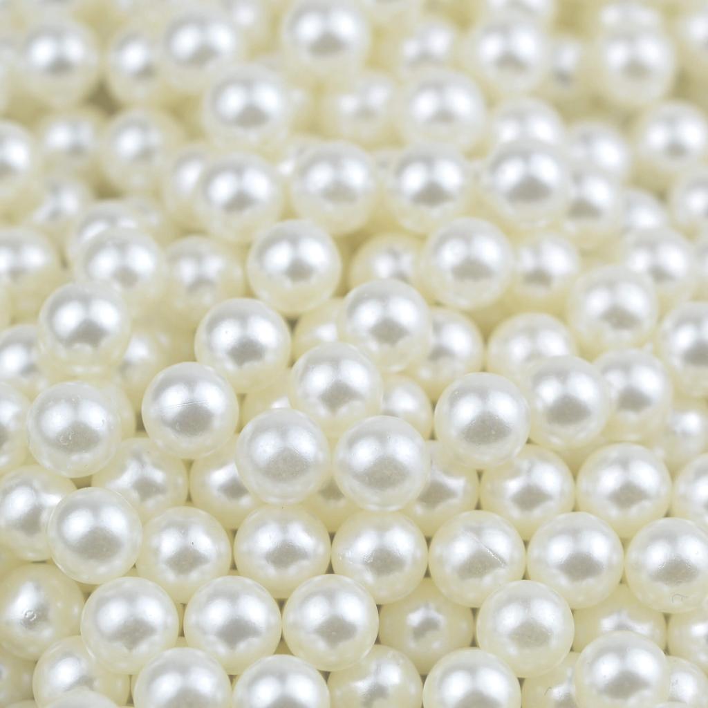 Ivory-white ABS Round Pearl Beads Without Hole for Garment Hat Hair Clip Decoration 4mm, 5mm, 6mm, 8mm, 10mm