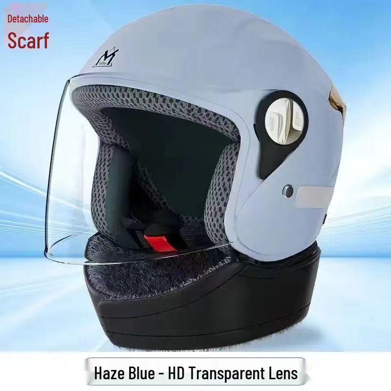 Autumn/Winter Anti-fog Electric Motorcycle Helmet, Class A Safety, Unisex.