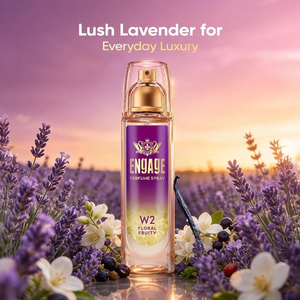Engage W2 Perfume Spray for Women 120ml | Floral & Fruity |Berries, Orchid, Vanilla |