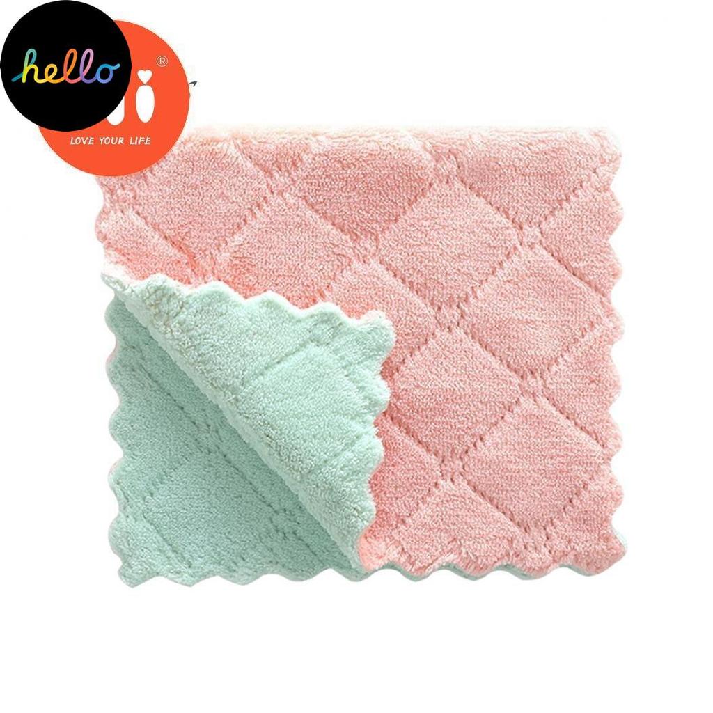 Home & Kitchen 5Pcs Water Absorbent Was ng Dish Cloth Towel Rag Clean Tablecloth