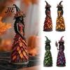 Einzigartige Gothic-Dekoration Herbsthexe Figur Statue, Harz Halloween Herbst Tischdeko, Innen Dekorationen Regal Ornament für Kaminsims Kamin