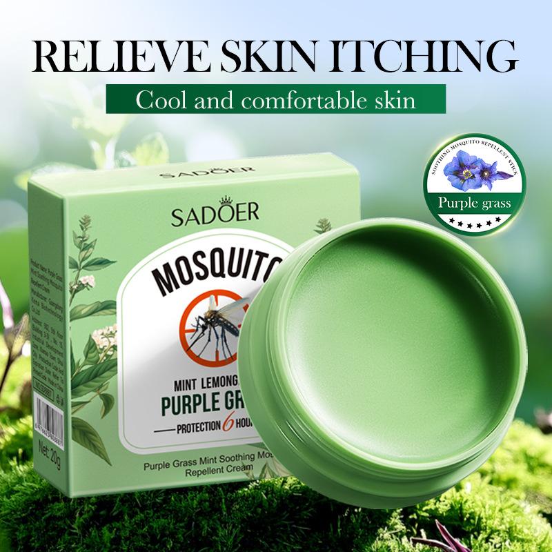 Purple Grass and Mint Soothing Mosquito Repellent Cream, a Summer Cooling Mosquito Repellent and Anti-itch Wonder.