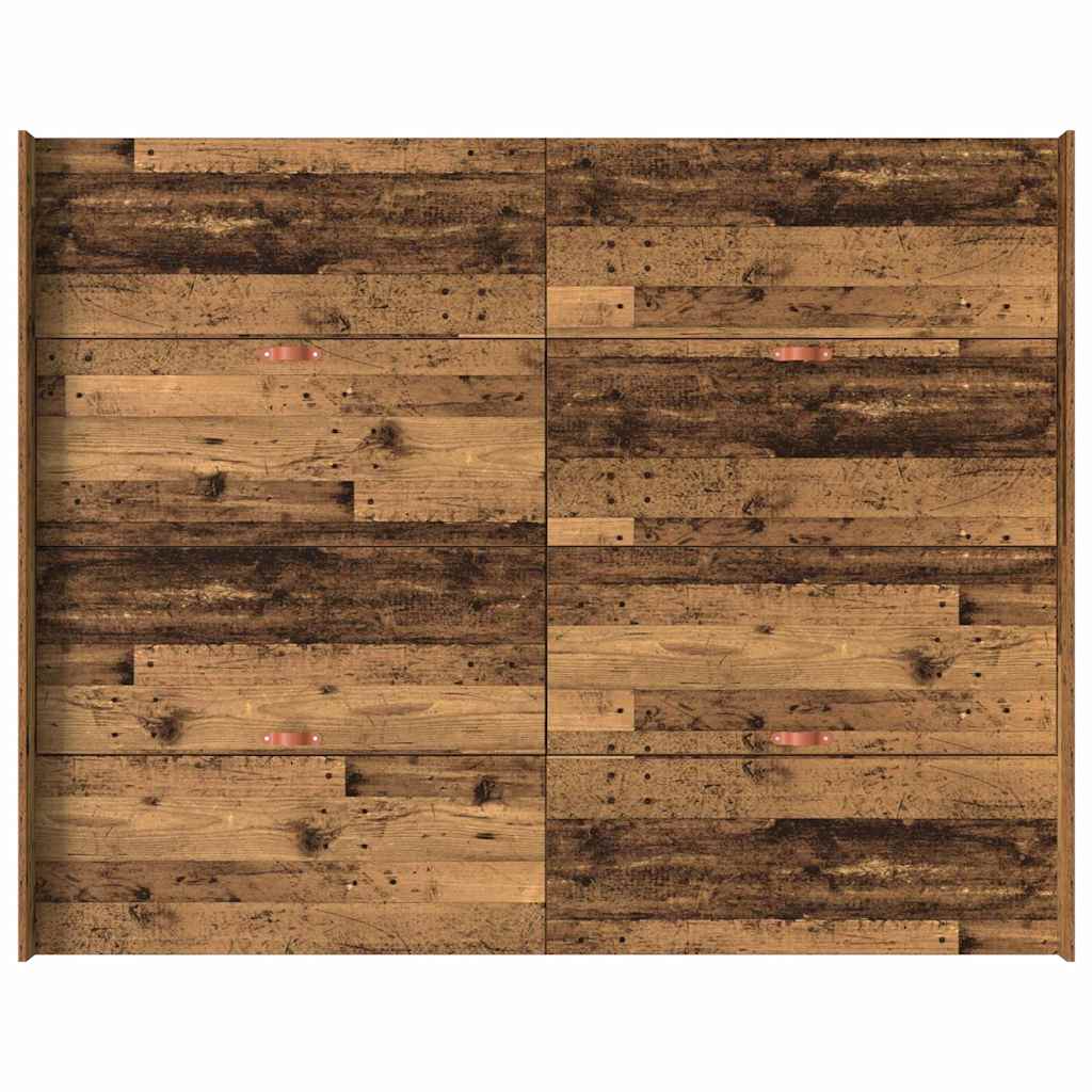 Storage Bed Frame Reclaimed Wood Look 135 x 190 cm Engineered Wood
