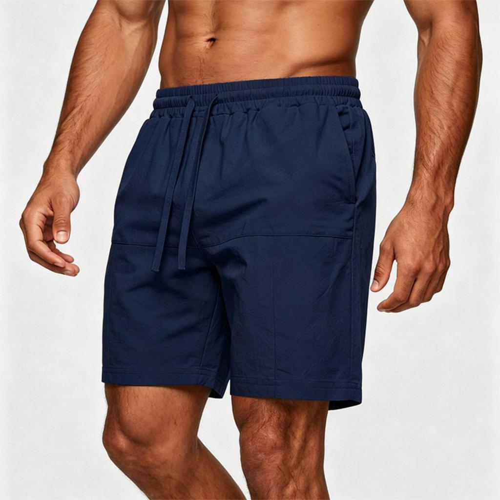 Men Linen Lightweight Breathable Shorts Drawstring Waist Relaxed Fit Elastic Casual Beach Fitness Shorts for Vacation Workout