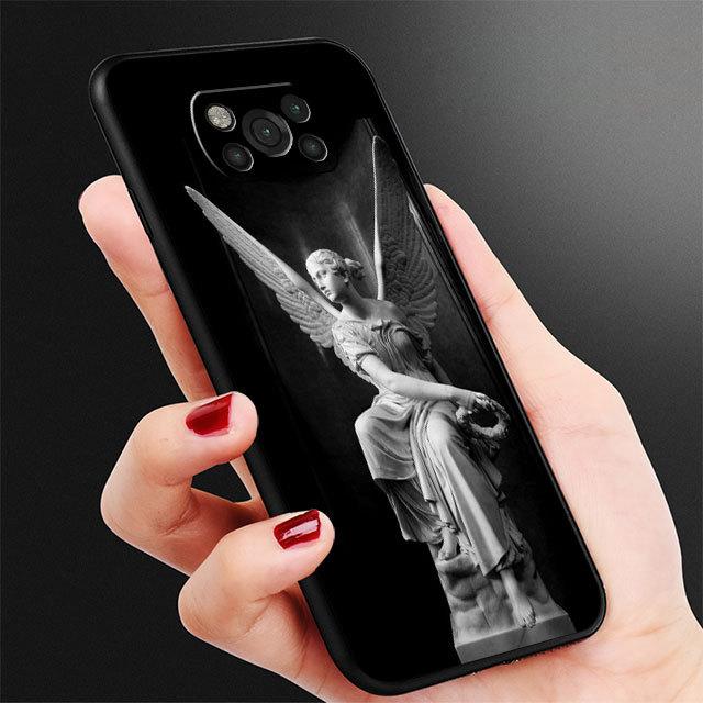 

Эстетический чехол со статуей Микеланджело для телефона Samsung Galaxy M52 M23 M32 5g M31 M51 M22 M30s M33 M13 M12 M62, черный силиконовый чехол for Samsung M33