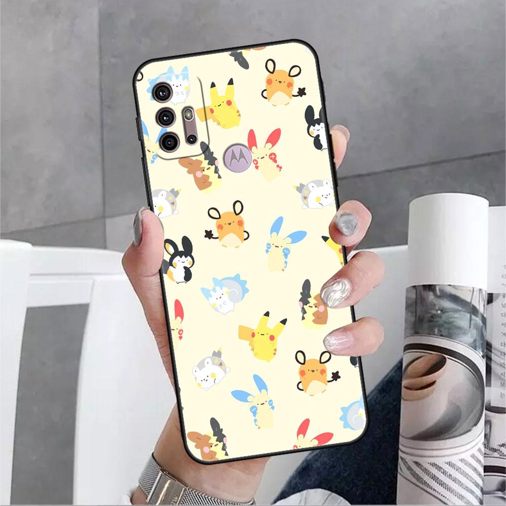 Pokemon-Anime Phone Case For Motorola G30 One Fusion Plus G9 Play G8 Power Lite G60 G50 E6s Edge 20 Pro Shockproof Cover Lunda