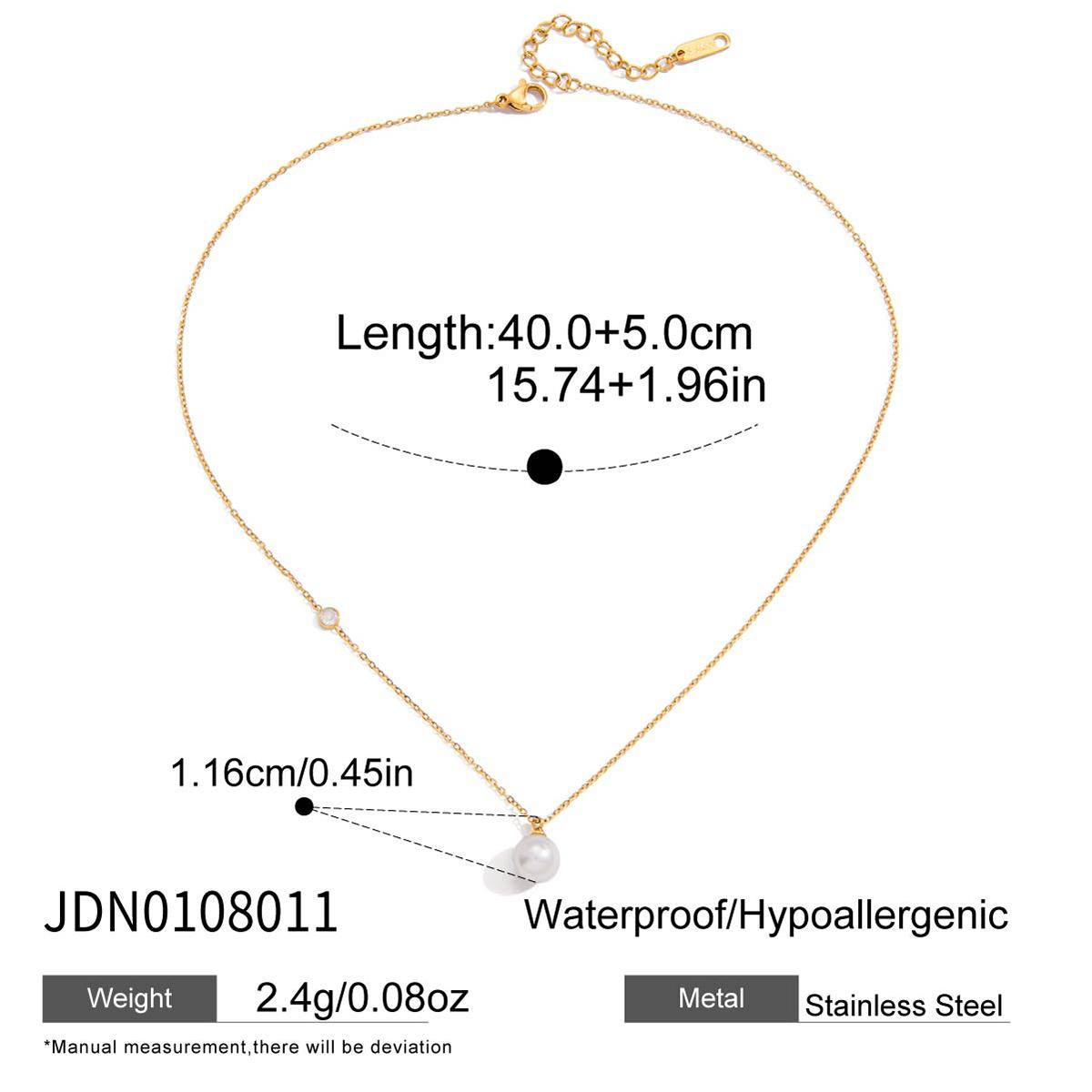 

Youthway Minimalist Imitation Pearl Pendant Necklace For Women Gold Plated Stainless Steel Necklace Fashion Jewelry Gift
