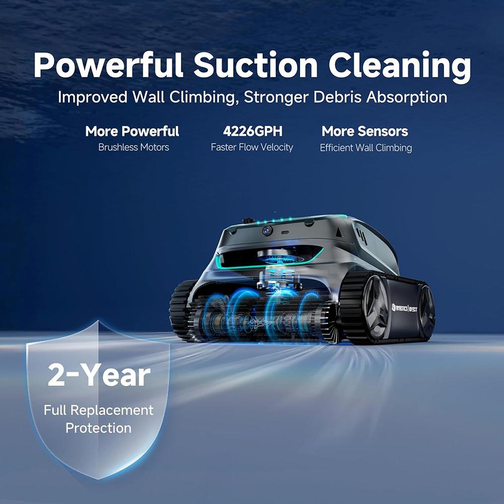 WYBOT S2 Vision Cordless Robotic Pool Cleaner, AI Learning with Vision Camera Navigation, 8-in-1 Cleaning Modes & 6 Path Plans