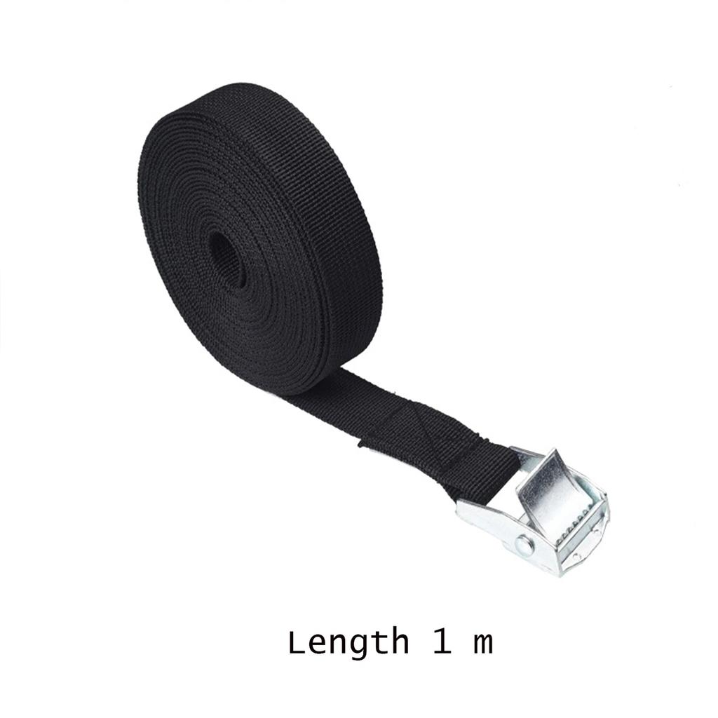 Rope Strong Ratchet Belt Black Buckle Tie-Down Belt Cargo Straps for Car Motorcycle Bike Metal Buckle