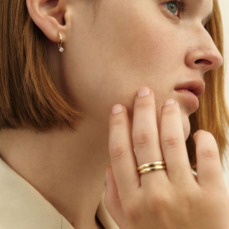 LUNNE 14k Signity Stone Charm (14k Gold) #LCC01