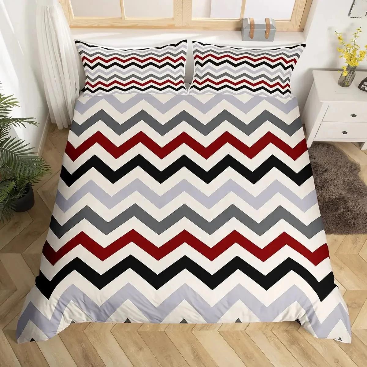 

Пододеяльник с узором «зебра» King Size, комплект постельного белья с абстрактными полосками и шкурой животных, современный полиэстеровый чехол с геометрическими линиями EU single(135x200cm)