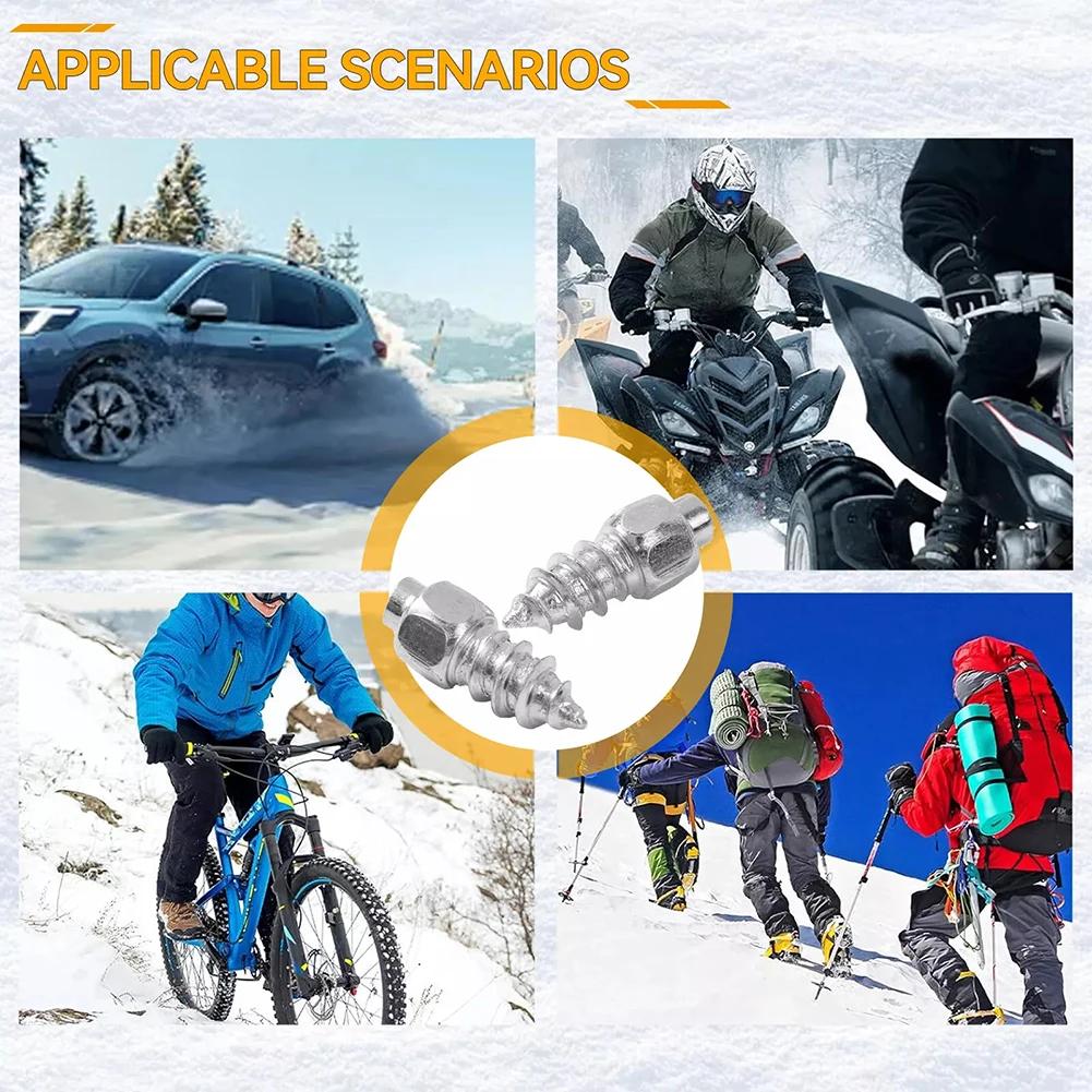 50/100pcs Universal Tire Studs Screws Nails Wheel Tyre Snow Spikes Set Anti-Slip Anti-Ice for Electric Scooter Truck Motorcycle