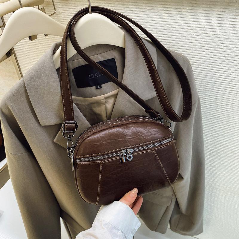 High Sense Fashion Versatile Shoulder Small Bag Women's New Versatile Multi-compartment Messenger Bag Small Round Bag