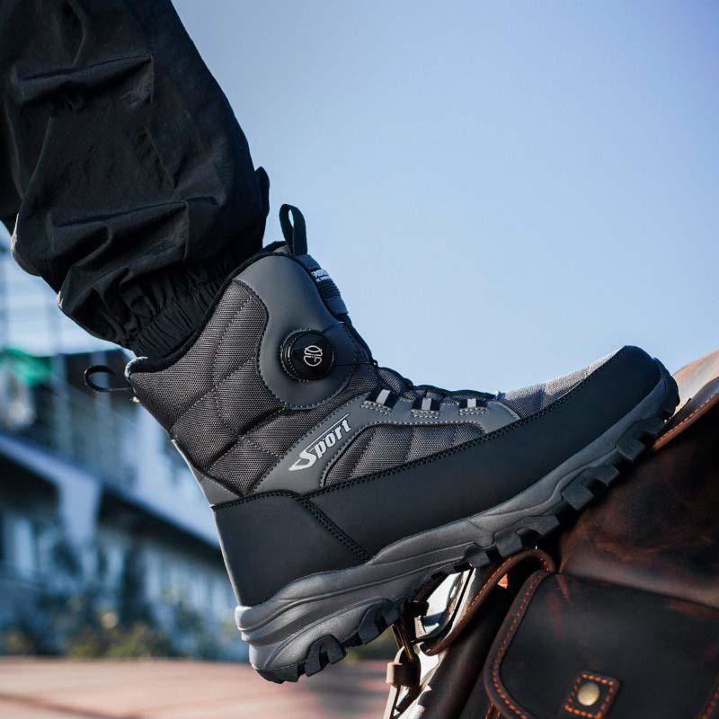 Men's Winter Cold -40 ° Thickened Padded Waterproof Comfortable Warm Lightweight Hiking Non-slip Thick Sole Cushioning Snow Boots Martin Boots