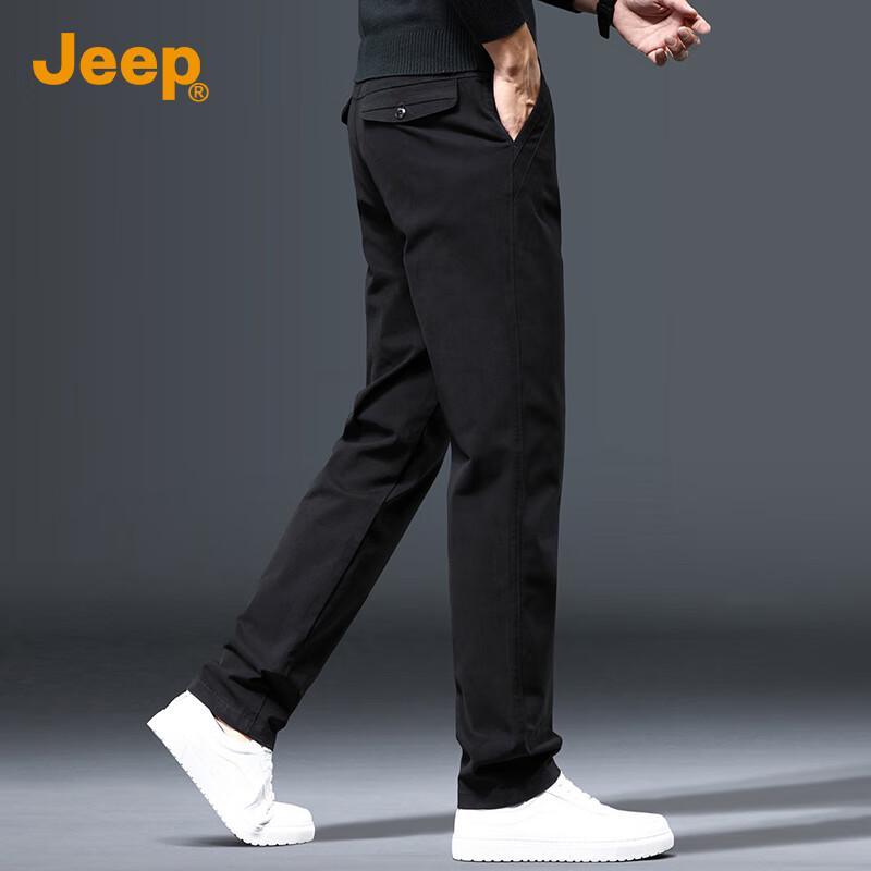 Jeep Men's High Cotton Blend Straight-Leg Casual Pants