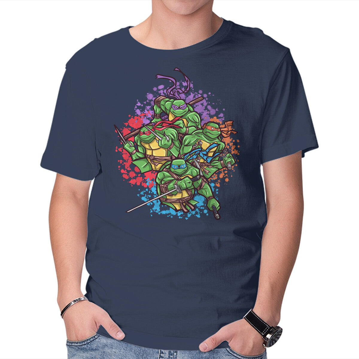 Unisex Crew Neck T-Shirt Turtle Brothers Graphic Short Sleeve Casual Tee XL