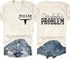Women V‑Neck Short Sleeve T‑Shirt Double‑Sided Letter Print Casual Street Fashion Ladies Top S‑3XL