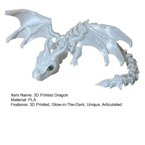 Dragon Imprimat 3D cu Aripi Strălucitor în Întuneric Model de Dragon Flexibil Articulat Jucărie Animal Fidget pentru Decor Masă Acasă Birou