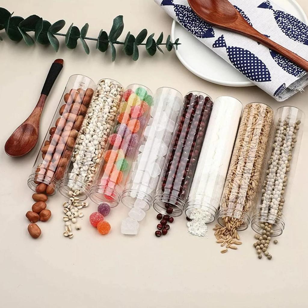 20pcs 50ml/100ml Plastic Tubes with Screw Cap Empty Test Tubes Shatterproof Clear Tubes for Storage Solution Candy Container