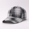 Woolen Plaid Baseball Cap European and American Sunshade Thickened Retro Autumn and Winter Warm Plaid Cap