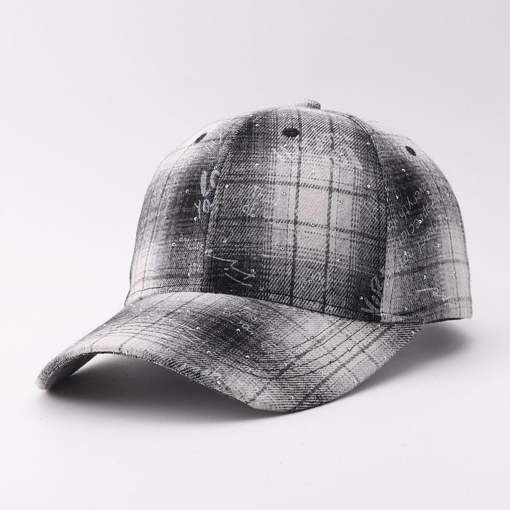 Woolen Plaid Baseball Cap European and American Sunshade Thickened Retro Autumn and Winter Warm Plaid Cap