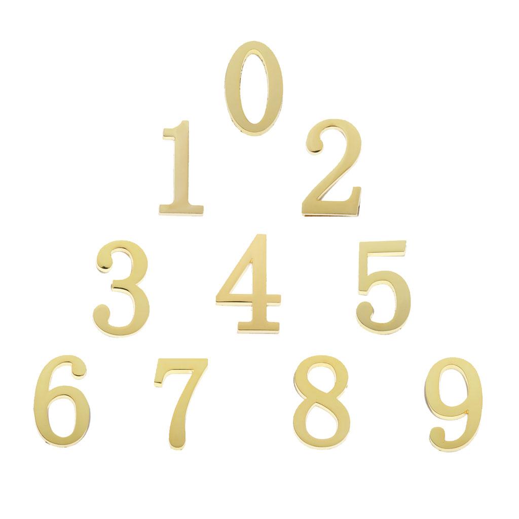 Golden Metal Digit Door Numbers Sign Plate DIY Mailbox House Outdoor 1