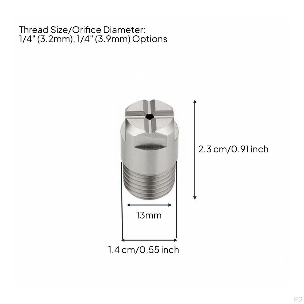 Stainless Metal Rectangle Nozzle Wide Angle Solid Cone RustResistant Flat Fan Spray Tip for