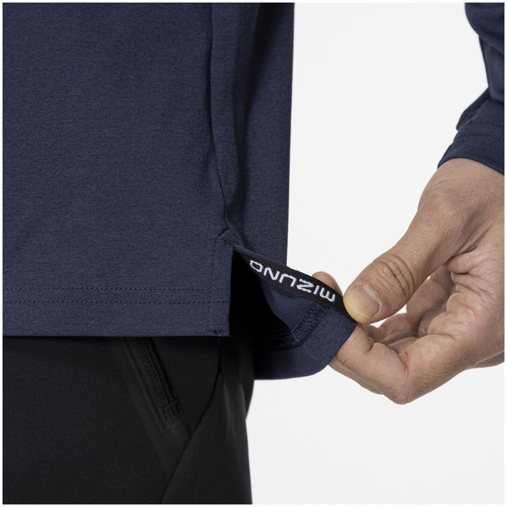 Mizuno Training Wear Soft Dry Long Sleeve Sweat Absorbent Quick Drying 32MAB029 Pageant Blue T-Shirt UPF50+ Men's