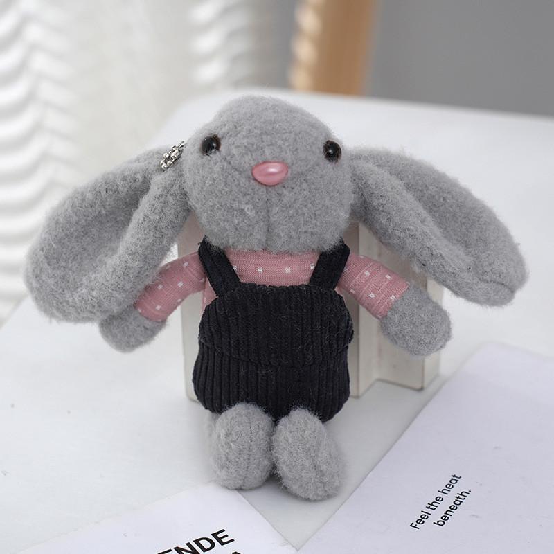 Adorable Long-eared Bunny Keychain Plush Rabbit Doll Soft Toy For Bags And Gifts