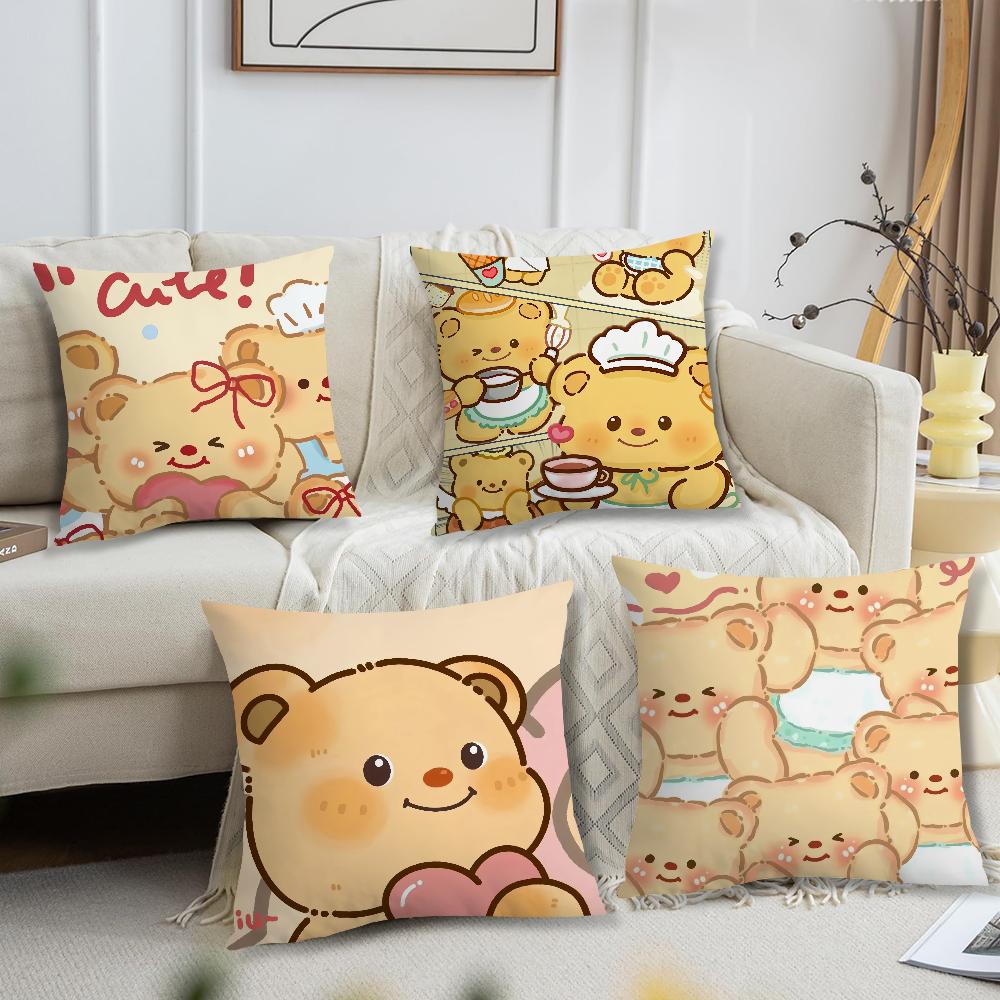 cartoon cute Butterbear cushion cover For Pillow Printing Sofa Decoration Home Car Room Coffee Shop Office Nordic Simplicity