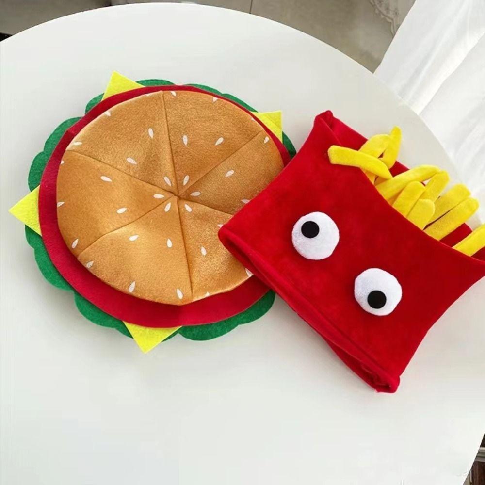 Cute Decorative Fries Hat Cartoon Photo Props Cap Gift Party Hamburger Hat  Halloween Party