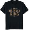 T-shirt King d'anniversaire pour Hommes Cadeau d'anniversaire pour Hommes Mari Petit ami Frère T-shirt graphique Or et Noir
