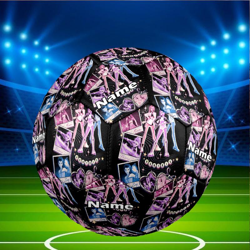 Custom Name Personalized KPop Demon Hunters-A Print Size 5 Soccer Ball Training & Match Football, for Team, Kicking, Gift for Football Enthusiasts