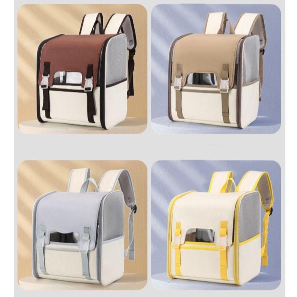 Large Capacity Pet Carrier Backpack Breathable Cat Shoulder Bag Portable Pet Bag Outing