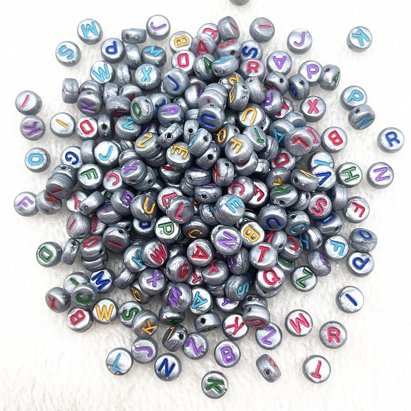 100pcs 7x4mm 6x6mm Mixed Alphabet Letter Beads Charms Beads for Making Jewelry Diy Handmade Bracelets Accessories