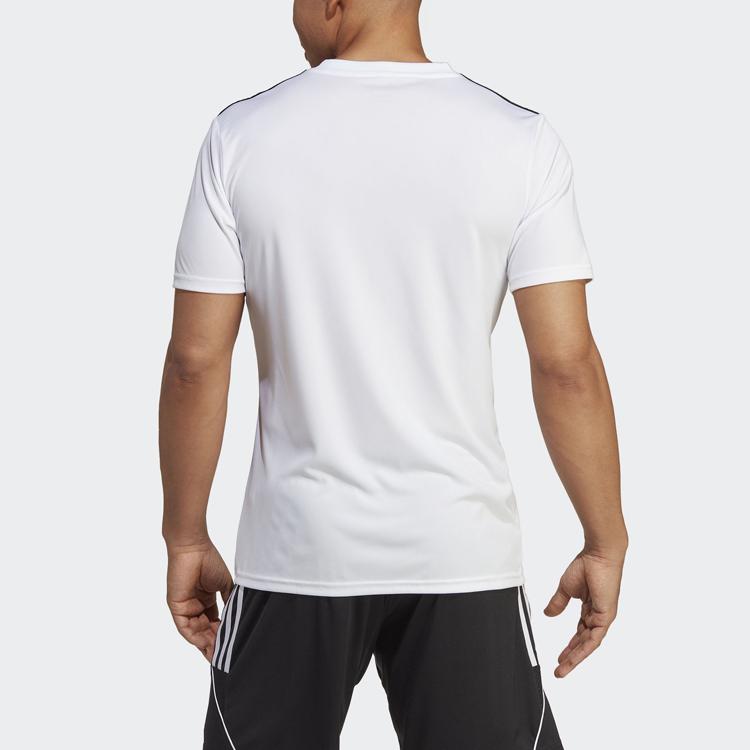 Adidas Team Icon 23 Geometric Pattern V-Neck Short Sleeve Soccer Jersey Men Tops White HR2630