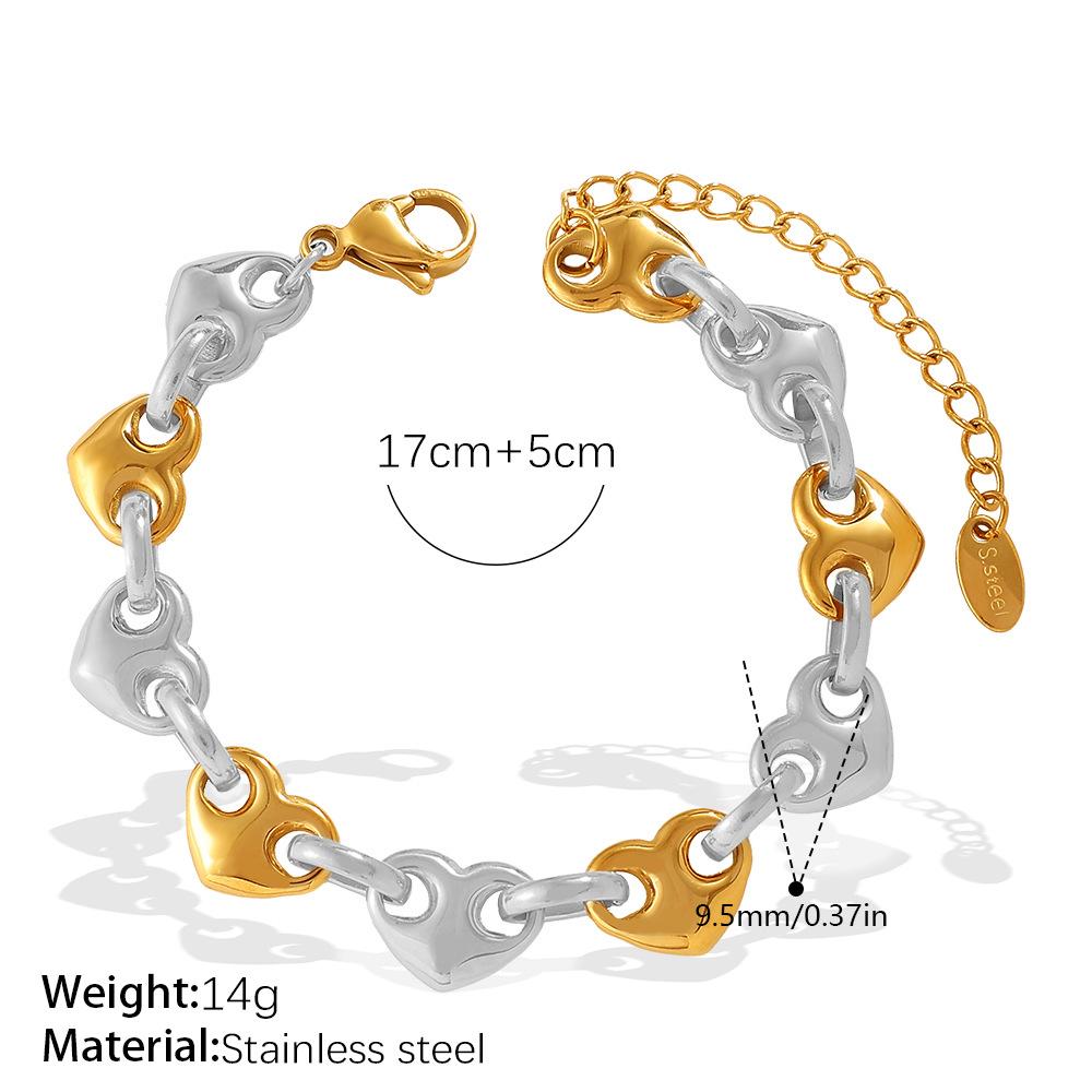 Simple Temperament Hollow Love Earrings Bracelet Necklace Light Luxury High-End Set