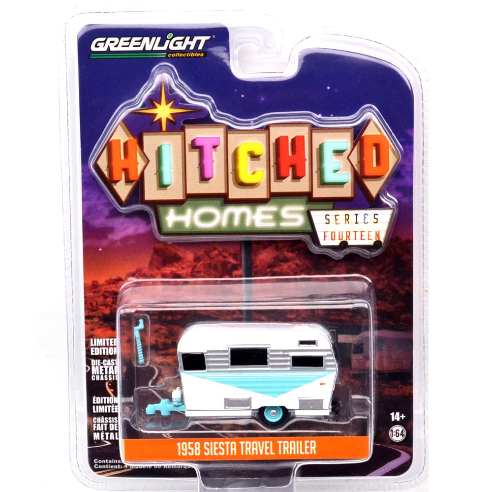 GREENLIGHT Scale Hitched Home Series 14 Shasta Travel 164 1958 Trailer