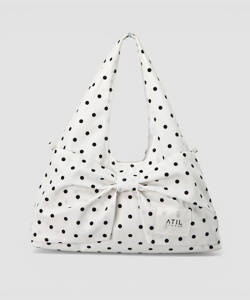 Atil Studio Dot Silk Dewey Mini Ribbon Dot Shoulder & Crossbody Bag _ [White]