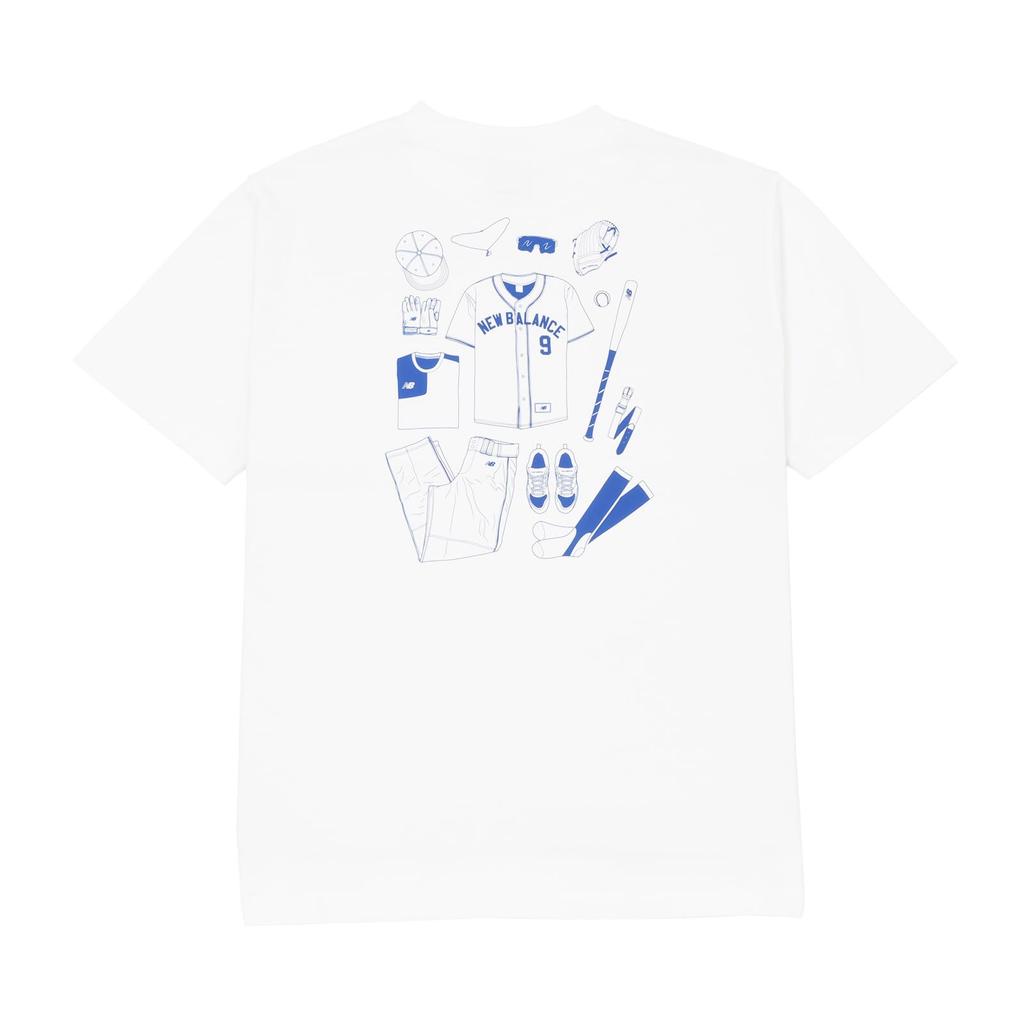 FINE BOYS Listed Short Sleeve Baseball Essentials Short Sleeve Heavy Weight Short Sleeve WT L [New Balance] T-Shirt T-Shirt (MT43948) T-Shirt (White)